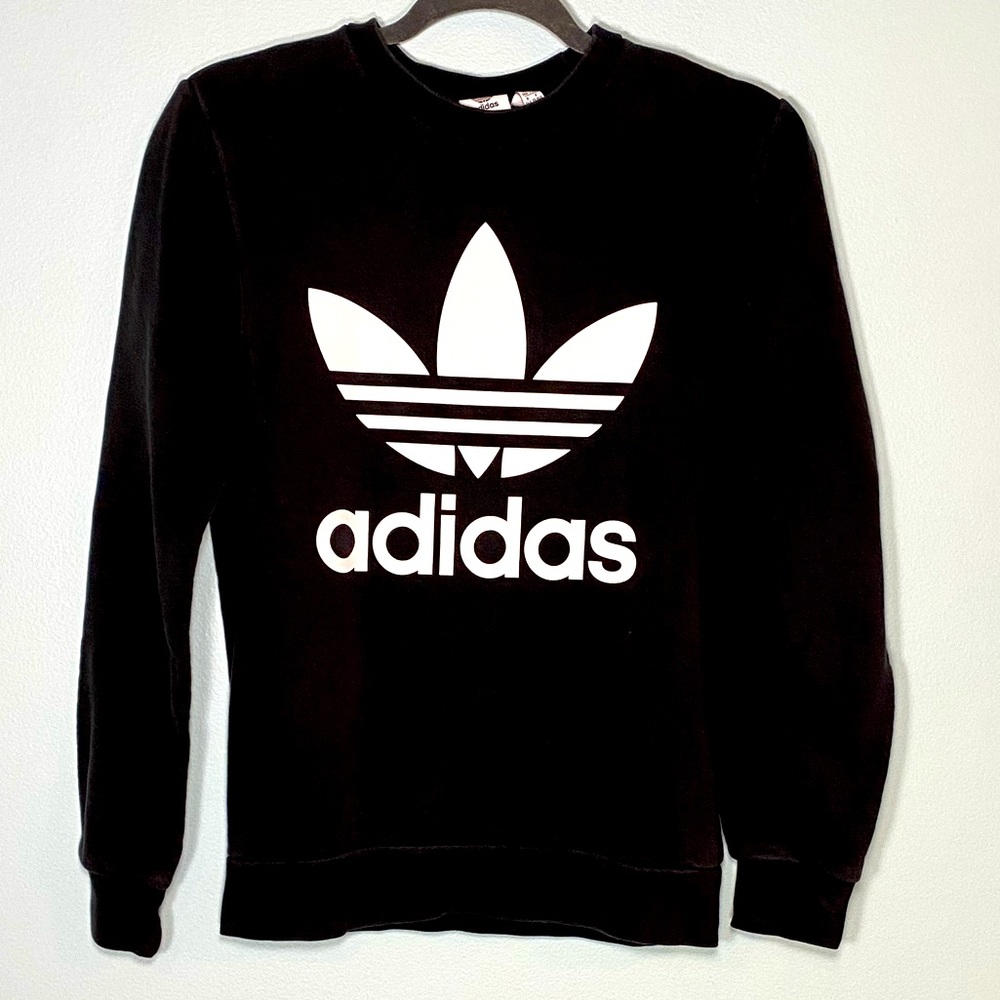 Adidas Boys Large Crewneck Sweatshirt Black